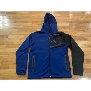 509 Mens Tech Zip Hoodie Blue Black Topographic Technical Performance Jacket M‎